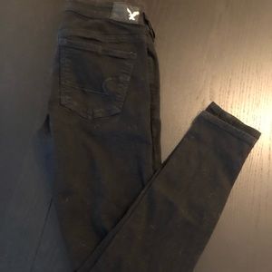 Black Ripped AE Jeggings